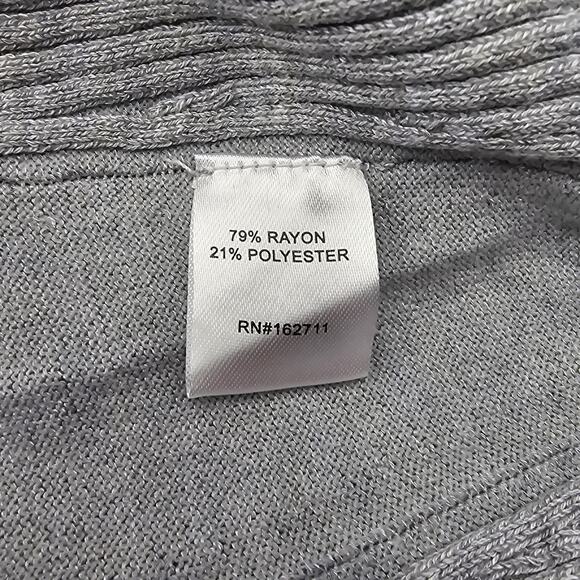 Love Ellie Womans size L Open Front Gray Light Cardigan Sweater Ribbed Knit NEW - Picture 7 of 8